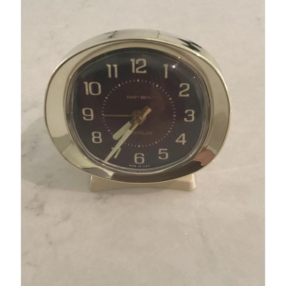 Vintage Westcox Baby Ben Windup Alarm Clock Luminous Hands and Numbers Working